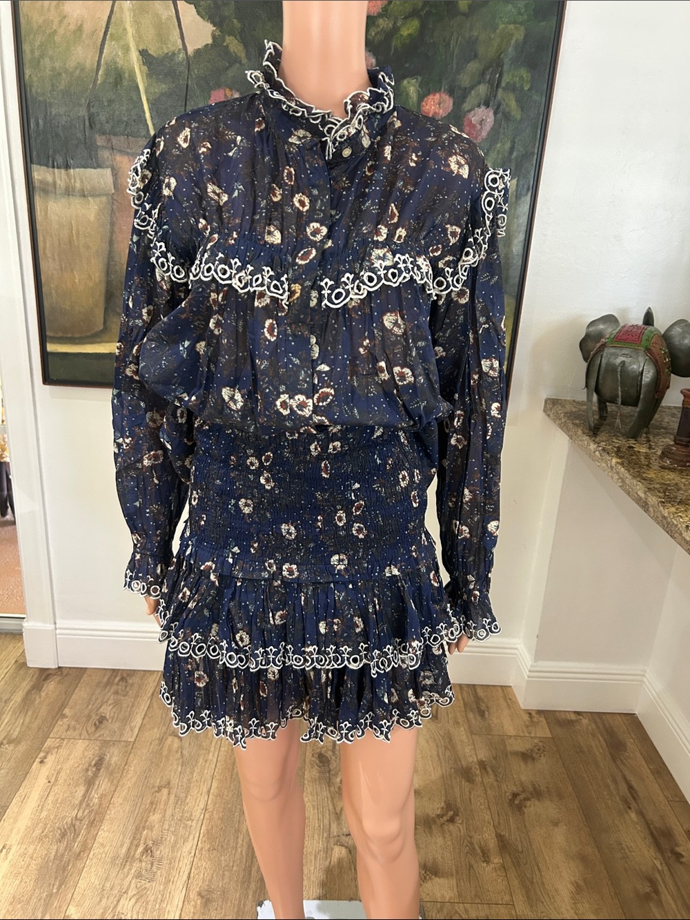 Isabel Etoile Marant TWO piece Elmira floral ruffled skirt and blouse